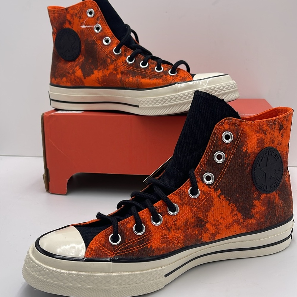 CONVERSE MENS High Tops CHUCK 70 GTX HI SHOES 'BOLD MANDARIN/ EGRET' Sneakers - Picture 14 of 16